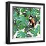 Monstera Watercolor Texture-YuliaZubkova-Framed Art Print