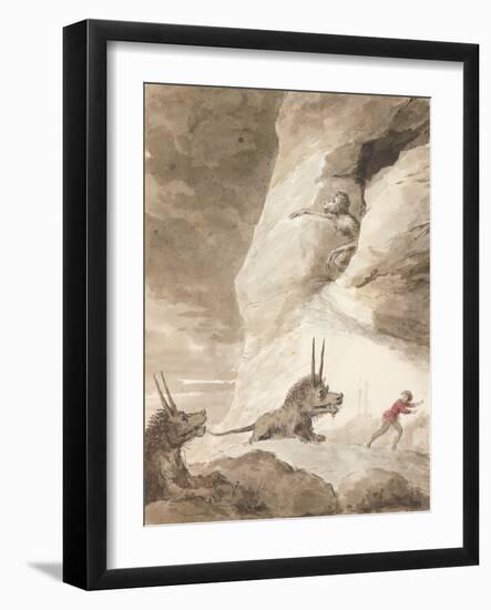 Monsters Chasing a Man-George Dance-Framed Giclee Print