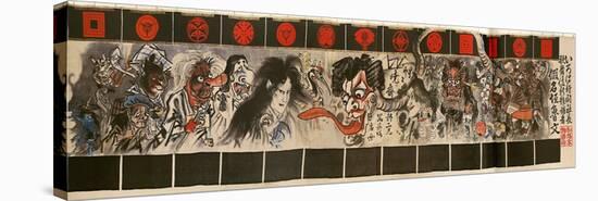 Monsters Curtain at a Kabuki Theatre-Kyosai Kawanabe-Stretched Canvas