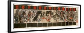 Monsters Curtain at a Kabuki Theatre-Kyosai Kawanabe-Framed Premium Giclee Print