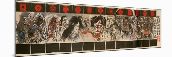 Monsters Curtain at a Kabuki Theatre-Kyosai Kawanabe-Mounted Premium Giclee Print