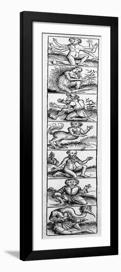 Monsters from the 'Nuremberg Chronicle' by Hartmann Schedel, Published 1493-Michael Wolgemut Or Wolgemuth-Framed Giclee Print