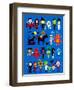 Monsters Mash Halloween Characters-jacklooser-Framed Art Print