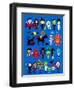 Monsters Mash Halloween Characters-jacklooser-Framed Art Print