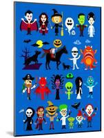Monsters Mash Halloween Characters-jacklooser-Mounted Art Print