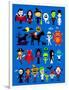 Monsters Mash Halloween Characters-jacklooser-Framed Art Print