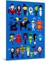 Monsters Mash Halloween Characters-jacklooser-Mounted Art Print