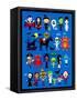 Monsters Mash Halloween Characters-jacklooser-Framed Stretched Canvas