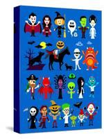 Monsters Mash Halloween Characters-jacklooser-Stretched Canvas