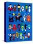 Monsters Mash Halloween Characters-jacklooser-Stretched Canvas