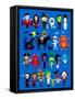 Monsters Mash Halloween Characters-jacklooser-Framed Stretched Canvas