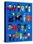 Monsters Mash Halloween Characters-jacklooser-Stretched Canvas