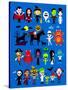 Monsters Mash Halloween Characters-jacklooser-Stretched Canvas