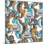 Monsters Modern Seamless Pattern In Retro Style-incomible-Mounted Art Print