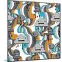 Monsters Modern Seamless Pattern In Retro Style-incomible-Mounted Art Print