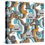 Monsters Modern Seamless Pattern In Retro Style-incomible-Stretched Canvas