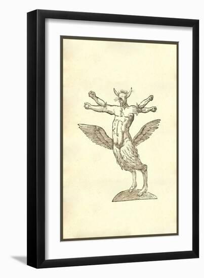 Monstrum Tetrachiron Alatum Capite Humano Aurito-Ulisse Aldrovandi-Framed Art Print