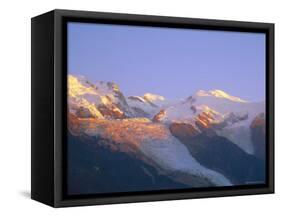 Mont Blanc and Glacier, the Alps, Haute-Savoie, France-Roy Rainford-Framed Stretched Canvas