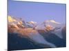 Mont Blanc and Glacier, the Alps, Haute-Savoie, France-Roy Rainford-Mounted Photographic Print