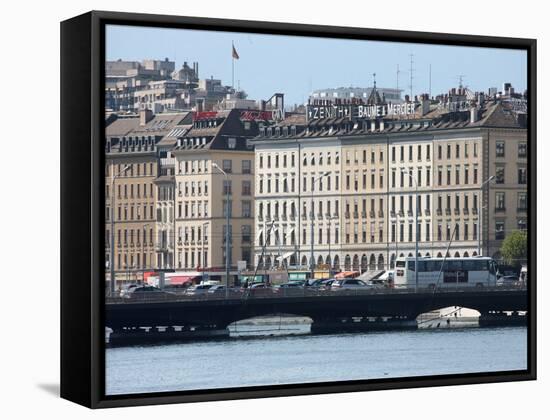 Mont Blanc Bridge, Geneva, Switzerland, Europe-Godong-Framed Stretched Canvas