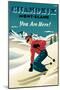 Mont Blanc, Chamonix, You Are Here!-Michael Crampton-Mounted Art Print