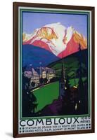 Mont Blanc, France - Skiing at Combloux Promotional Poster-Lantern Press-Framed Art Print