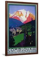 Mont Blanc, France - Skiing at Combloux Promotional Poster-Lantern Press-Framed Art Print