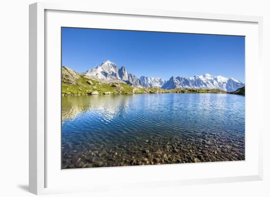 Mont Blanc from Lac Des Cheserys, Haute Savoie. French Alps, France-Roberto Moiola-Framed Photographic Print