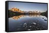 Mont Blanc Range Reflected at Sunrise from the Shore of Lac Des Cheserys-Roberto Moiola-Framed Stretched Canvas