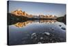 Mont Blanc Range Reflected at Sunrise from the Shore of Lac Des Cheserys-Roberto Moiola-Stretched Canvas