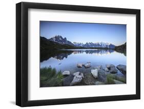 Mont Blanc Range Reflected at Sunrise from the Shore of Lac Des Cheserys-Roberto Moiola-Framed Photographic Print