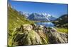 Mont Blanc Range Seen from Lac Des Cheserys, Aiguille Vert, Haute Savoie, French Alps, France-Roberto Moiola-Mounted Photographic Print