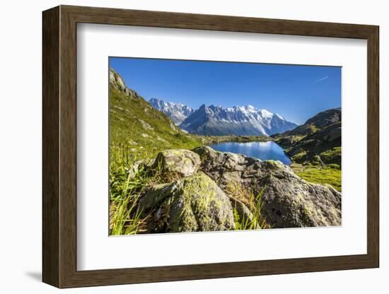 Mont Blanc Range Seen from Lac Des Cheserys, Aiguille Vert, Haute Savoie, French Alps, France-Roberto Moiola-Framed Photographic Print