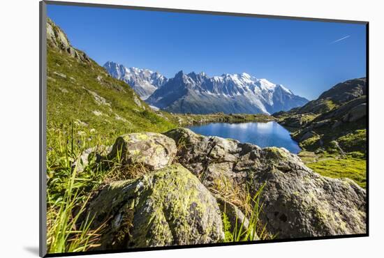 Mont Blanc Range Seen from Lac Des Cheserys, Aiguille Vert, Haute Savoie, French Alps, France-Roberto Moiola-Mounted Photographic Print