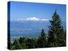 Mont Blanc Range Viewed from Col De La Faucille, Near Gex, Rhone Alpes, France, Europe-Stuart Black-Stretched Canvas