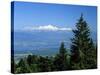 Mont Blanc Range Viewed from Col De La Faucille, Near Gex, Rhone Alpes, France, Europe-Stuart Black-Stretched Canvas