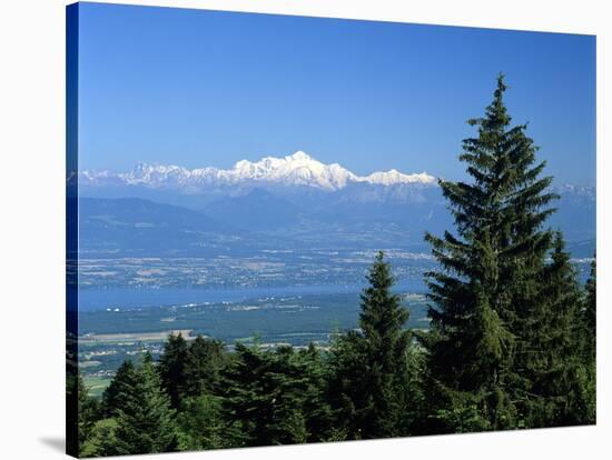 Mont Blanc Range Viewed from Col De La Faucille, Near Gex, Rhone Alpes, France, Europe-Stuart Black-Stretched Canvas