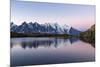 Mont Blanc Reflected During Twilight in Lac Des Cheserys, Haute Savoie, French Alps, France-Roberto Moiola-Mounted Photographic Print