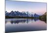 Mont Blanc Reflected During Twilight in Lac Des Cheserys, Haute Savoie, French Alps, France-Roberto Moiola-Mounted Photographic Print