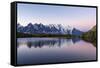 Mont Blanc Reflected During Twilight in Lac Des Cheserys, Haute Savoie, French Alps, France-Roberto Moiola-Framed Stretched Canvas