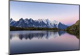 Mont Blanc Reflected During Twilight in Lac Des Cheserys, Haute Savoie, French Alps, France-Roberto Moiola-Mounted Photographic Print