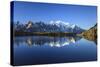 Mont Blanc, Top of Europe, Reflected During Sunrise in Lac Es Cheserys-Roberto Moiola-Stretched Canvas