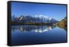 Mont Blanc, Top of Europe, Reflected During Sunrise in Lac Es Cheserys-Roberto Moiola-Framed Stretched Canvas