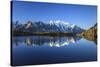 Mont Blanc, Top of Europe, Reflected During Sunrise in Lac Es Cheserys-Roberto Moiola-Stretched Canvas