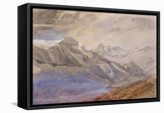 Mont Dauphiny, Near Chartreuse (W/C and Pencil on Paper)-John Ruskin-Framed Stretched Canvas