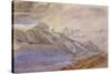 Mont Dauphiny, Near Chartreuse (W/C and Pencil on Paper)-John Ruskin-Stretched Canvas