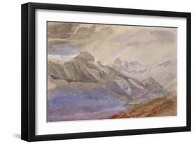 Mont Dauphiny, Near Chartreuse (W/C and Pencil on Paper)-John Ruskin-Framed Giclee Print