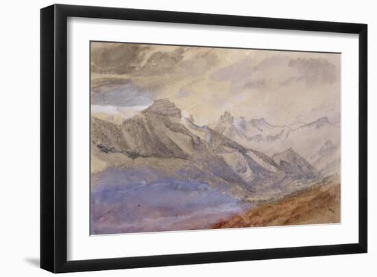 Mont Dauphiny, Near Chartreuse (W/C and Pencil on Paper)-John Ruskin-Framed Giclee Print