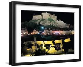 Mont Orgueil Castle at Night, Gorey, Jersey, Channel Islands-Peter Thompson-Framed Photographic Print