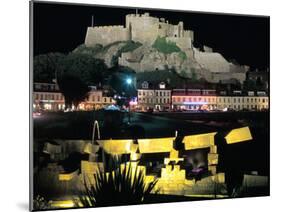 Mont Orgueil Castle at Night, Gorey, Jersey, Channel Islands-Peter Thompson-Mounted Photographic Print